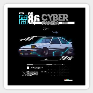 JDM Ae86 design Cyber Panda AE86 T-Shirt Mug Coffee Mug Apparel Hoodie Sticker Gift Sticker